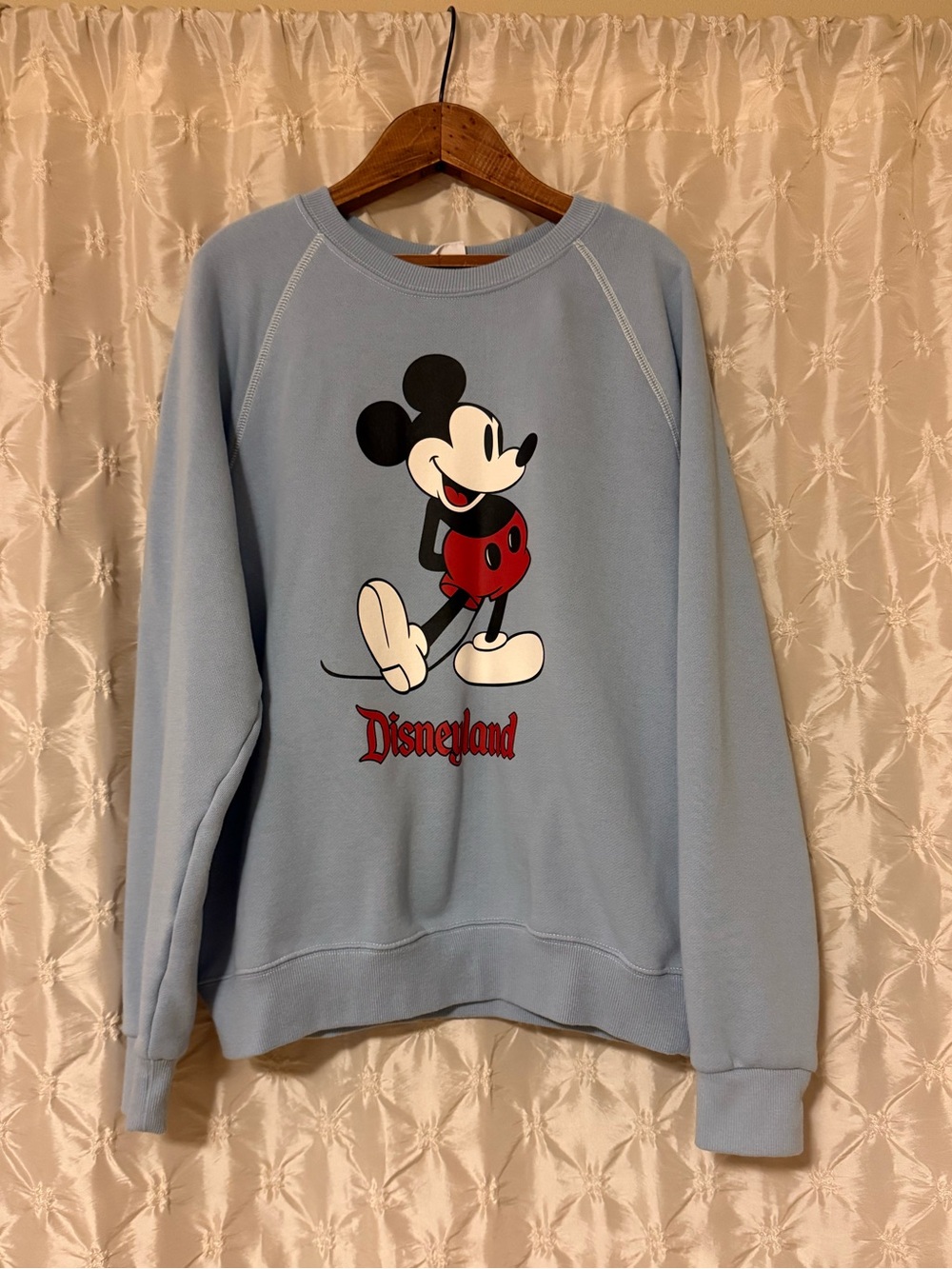 Disney Parks Disneyland Mickey Mouse Pullover Crewneck Sweatshirt Light Blue